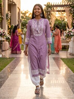 Vintage Bobby's Design lilac Kurta size M